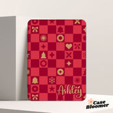 Christmas Red Checkerboard Kindle Case, Kobo, Free Personalization, New Year Gift